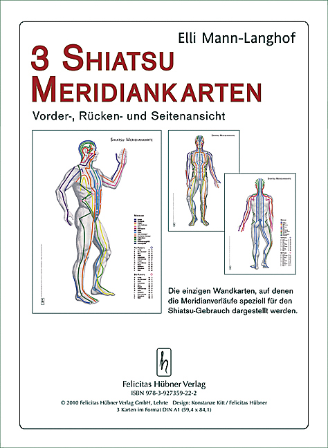 Drei Shiatsu Meridiankarten - Elli Mann-Langhof